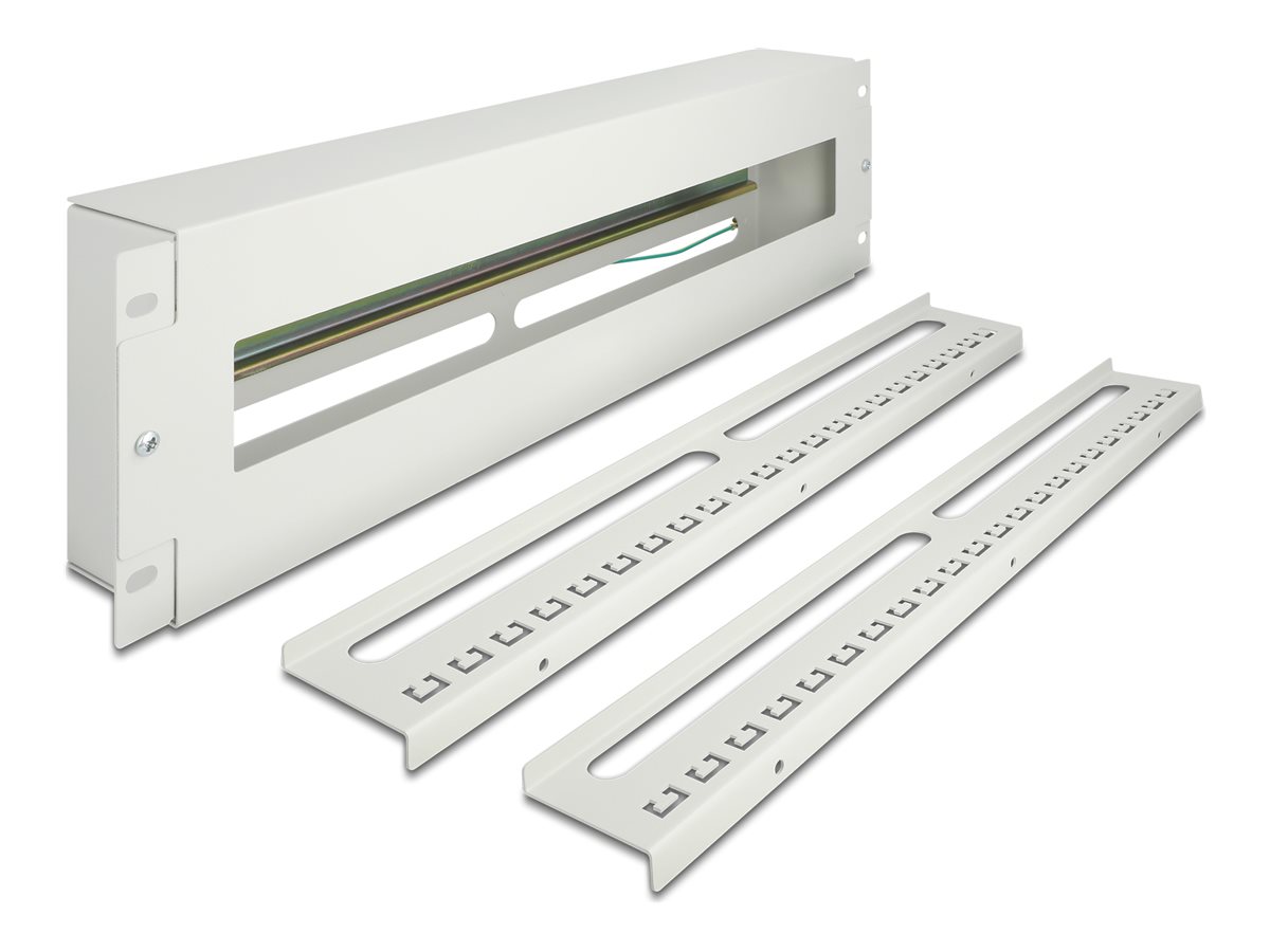 Delock Rack-Schiene mit Schutzschalter - DIN schienenmontierbar - Grau - 3U - 48.3 cm (19)