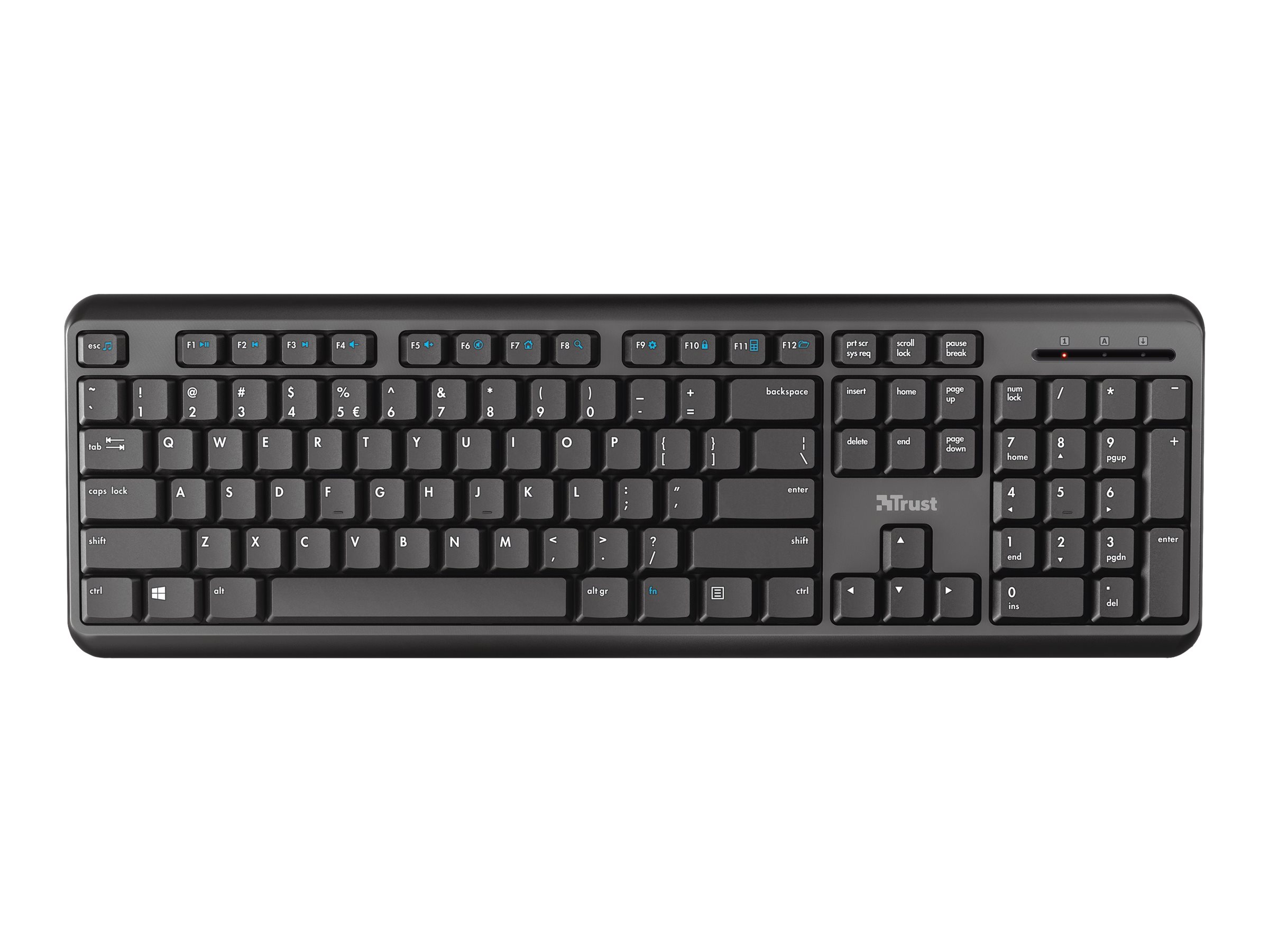 Trust TK-350 - Tastatur - kabellos - 2.4 GHz - TL: Deutsch, QWERTZ, Ansicht 3