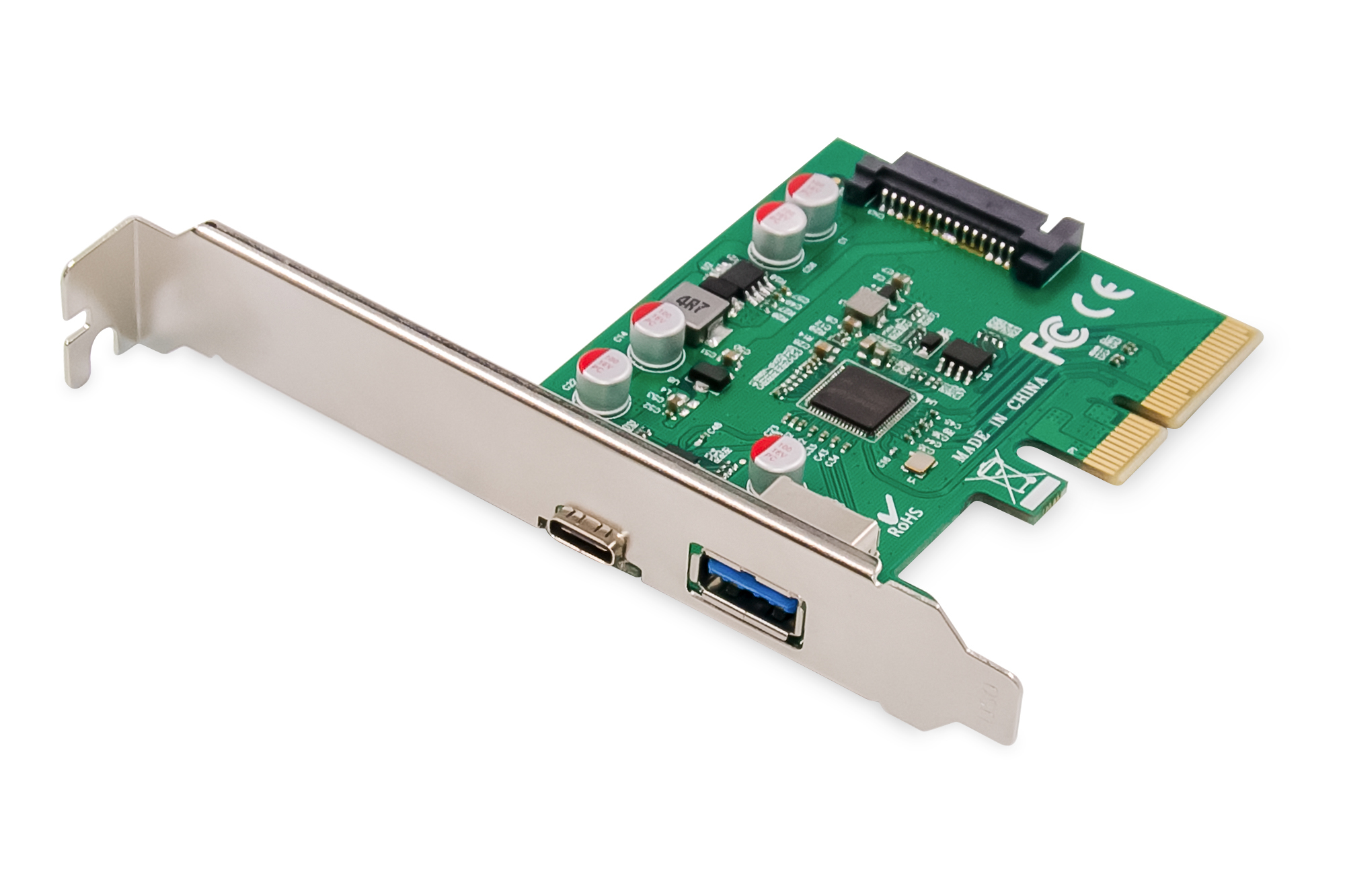 DIGITUS PCIe Karte, USB Typ-C + USB A