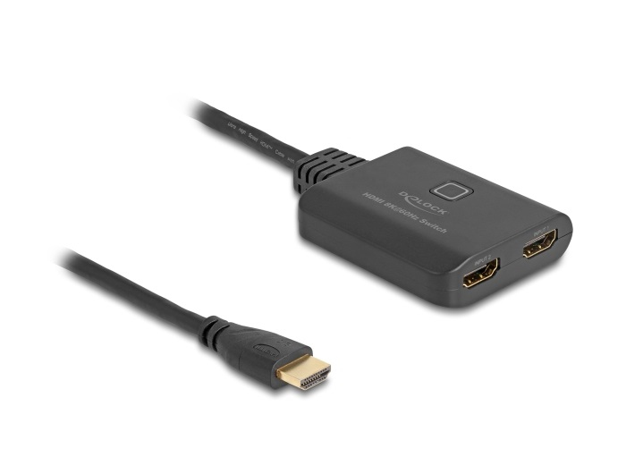 Delock HDMI Switch 2 x in zu 1 out 8K 60 Hz mit integriertem Kabel 50 - Kabel - Digital/Display/Video