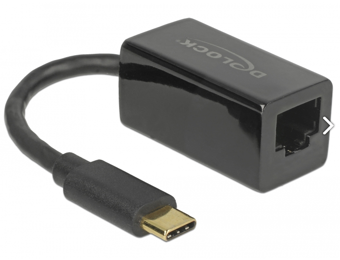 Delock 65904, USB Typ-C, IEEE 802.1Q, IEEE 802.3az, IEEE 802.3x, Schwarz, 1 Gbit/s, Aktivität, Leistung, Windows 10, Windows 7, Windows 8, Windows 8.1