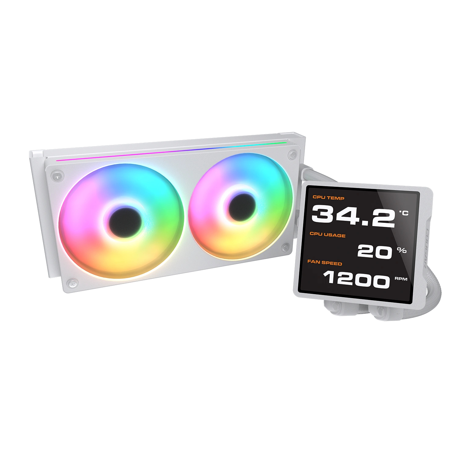 Cougar CPU Wasserkühlung Poseidon Vistek Pro 240 ARGB Weiß - AMD Sockel AM3 (Ph. II/Ath. II) - AMD Sockel AM4 (Ryzen), Ansicht 2