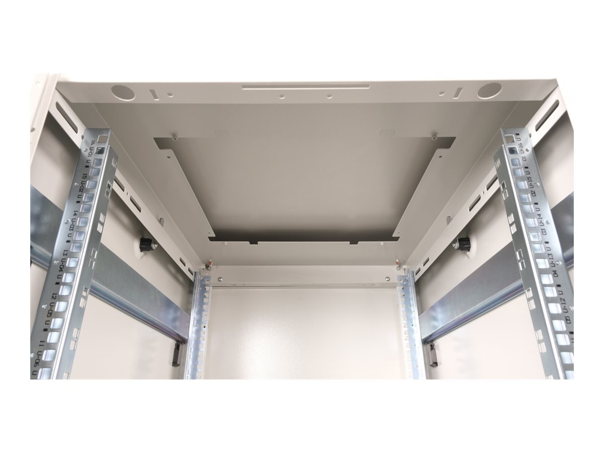 ROLINE 19 Zoll Netzwerkschrank Pro 16 HE 600x800 BxT Glastür grau, Ansicht 3