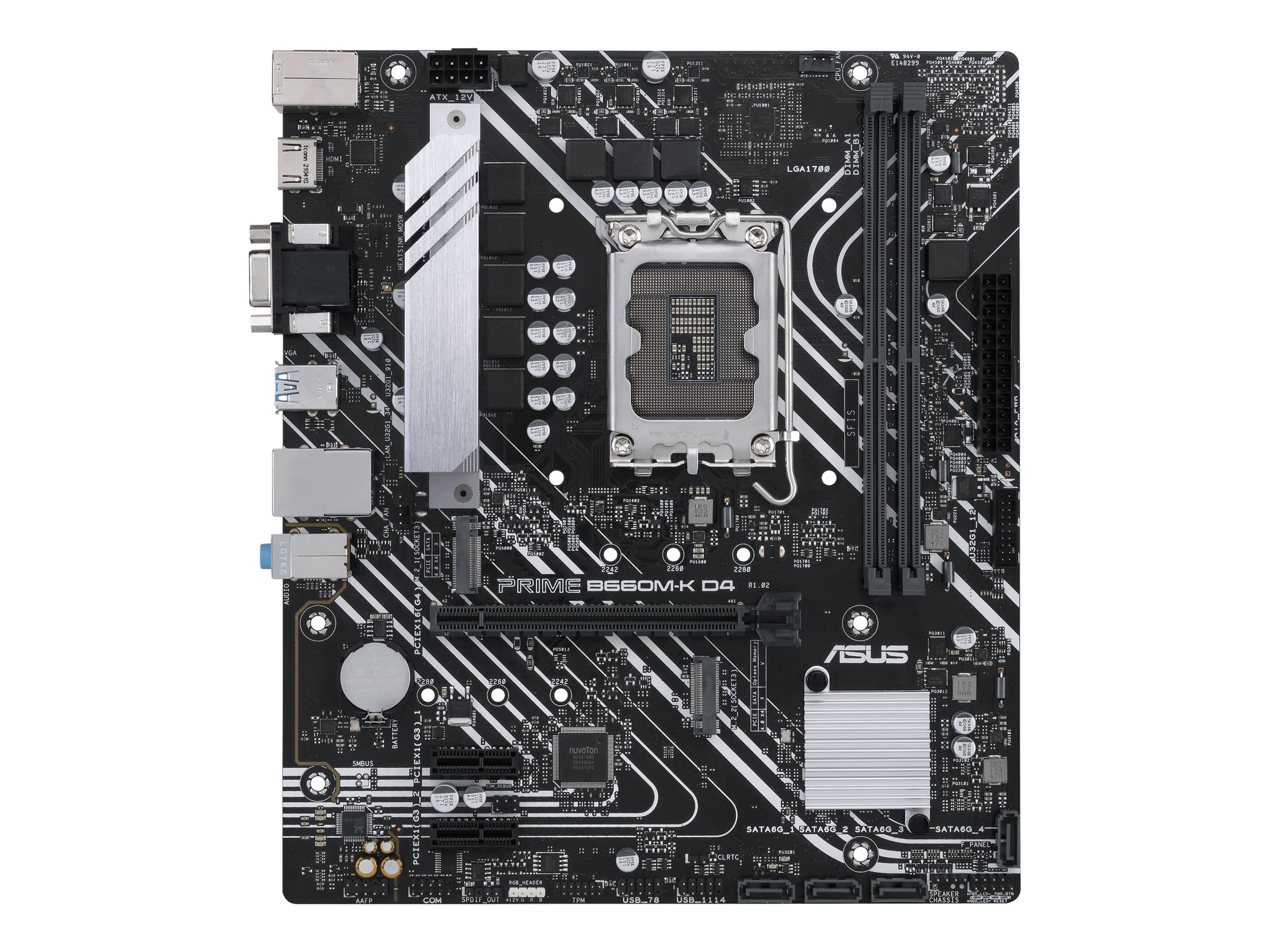 ASUS PRIME B660M-K D4 - Motherboard - micro ATX - LGA1700-Sockel - B660 Chipsatz - USB 3.2 Gen 1 - Gigabit LAN - Onboard-Grafik (CPU erforderlich)