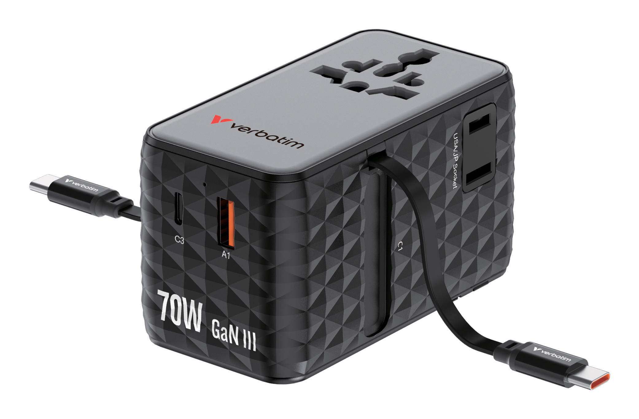 Verbatim Charge'n' Travel 70W 2C retractable Universal, Ansicht 2
