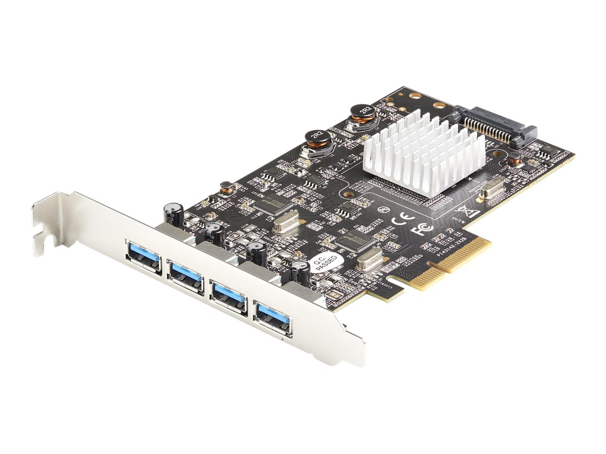 StarTech.com Startech 4-Port USB PCIe Adapter - 10 Gbit/s USB 3.1/3.2 Gen 2 Typ-A PCI Express Erweiterungskarte mit 2 Controllern - 4x USB-A - USB-PCIe-Schnittstellenkarte - Windows/Mac/Linux (PEXUSB314A2V2)