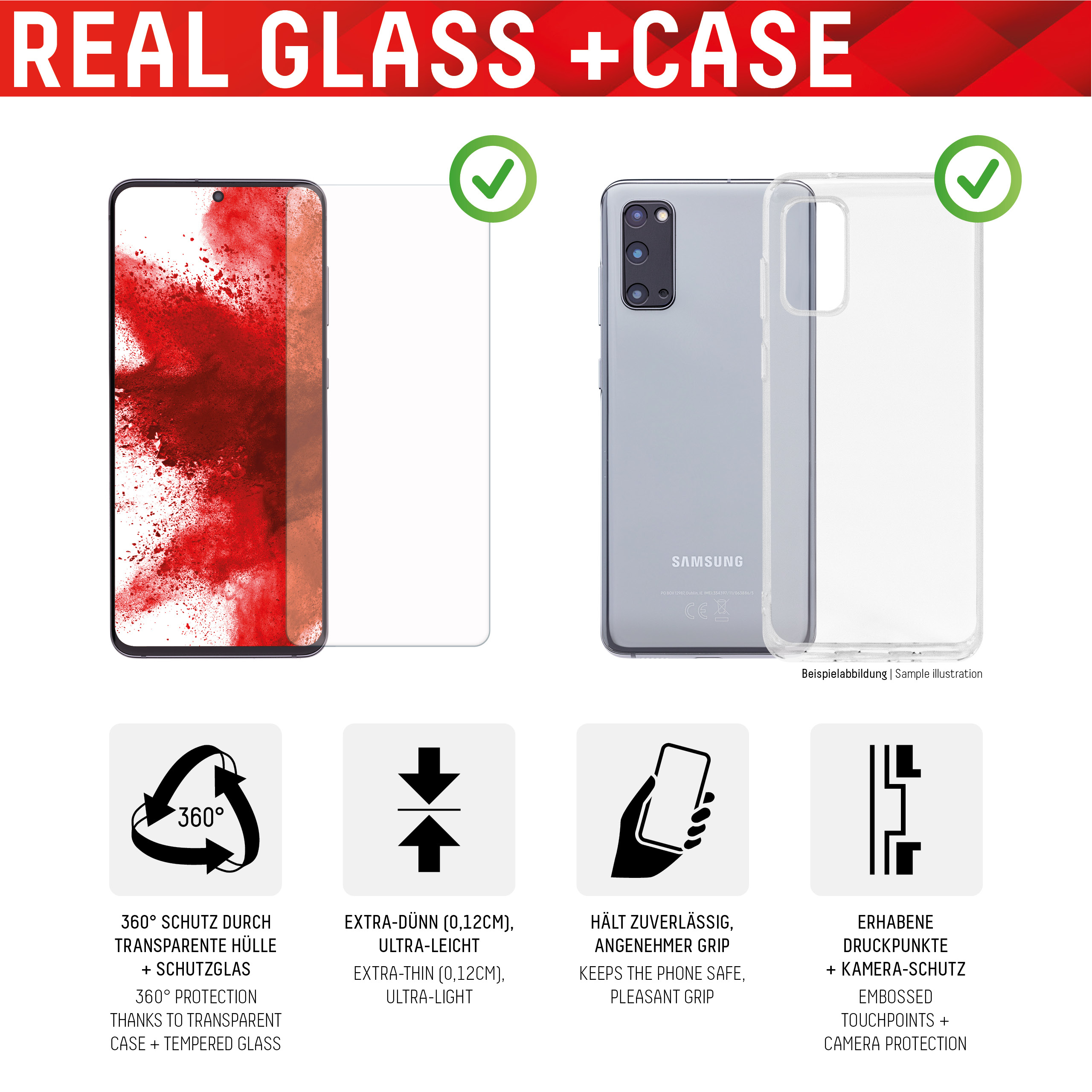 E.V.I. DISPLEX Real Glass - Schutzhülle für Mobiltelefon - Galaxy A53 5G, Ansicht 2