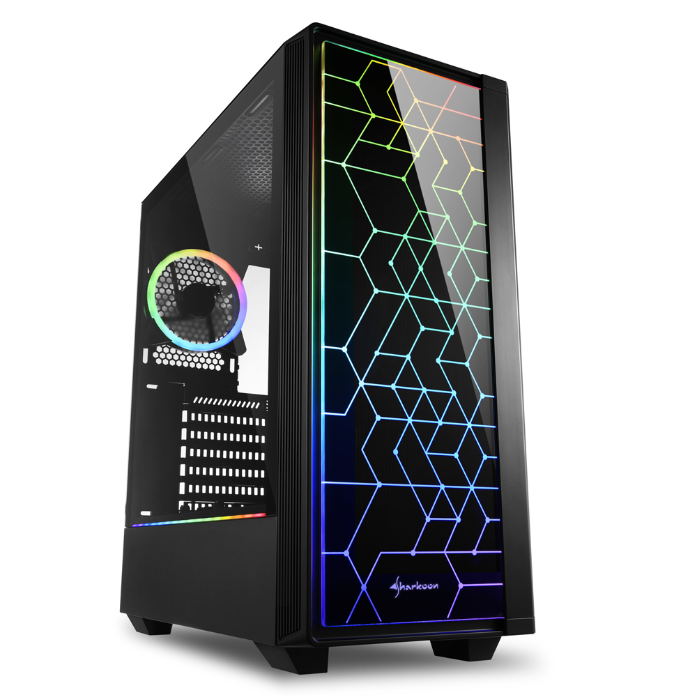 Sharkoon RGB LIT 100 - Tower - ATX - windowed side panel (tempered glass), Ansicht 2