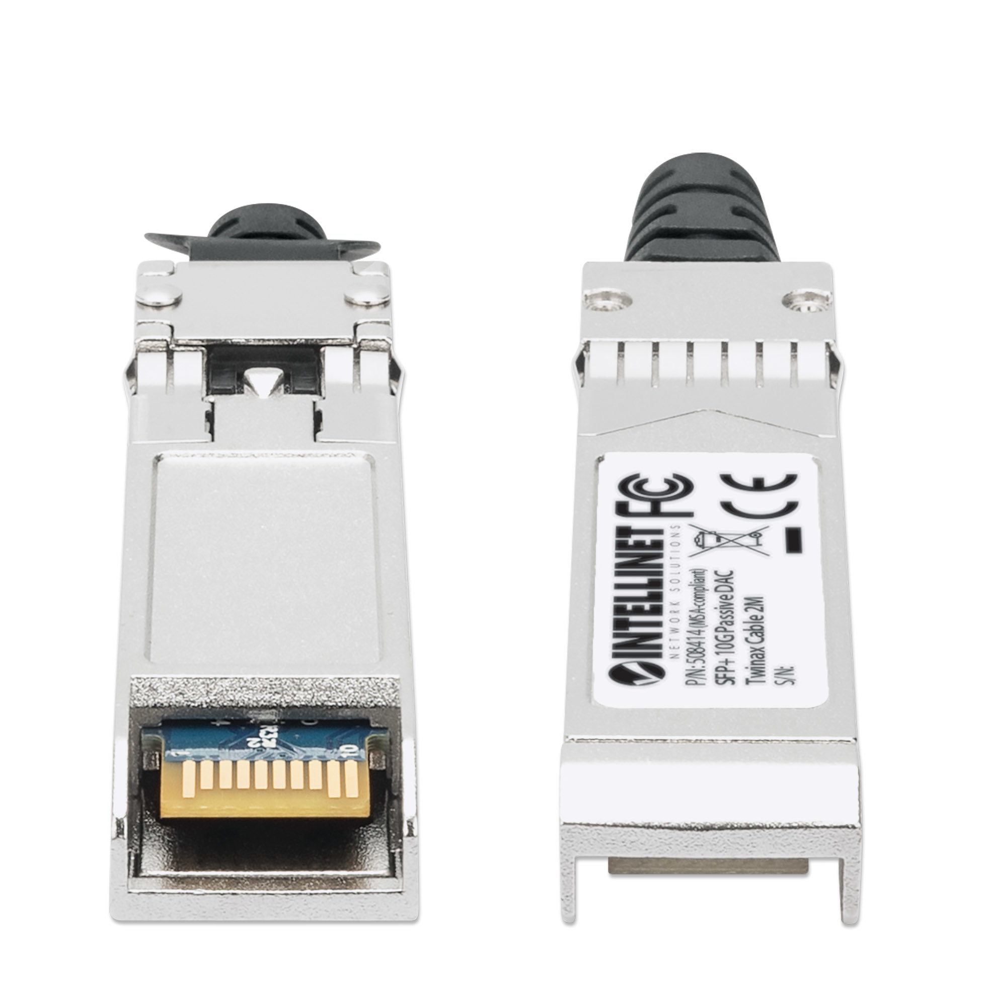 IC Intracom Intellinet - 10GBase Direktanschlusskabel - SFP+ (M) - 2 m schwarz, silber 10 Mbit/s, Ansicht 2