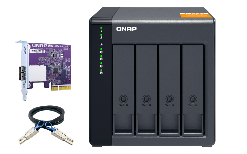 QNAP TL-D400S - HDD / SSD-Geh?use - 2.5/3.5 Zoll - Serial ATA II,Serial ATA III - 6 Gbit/s - Hot-Swap - Schwarz - Grau