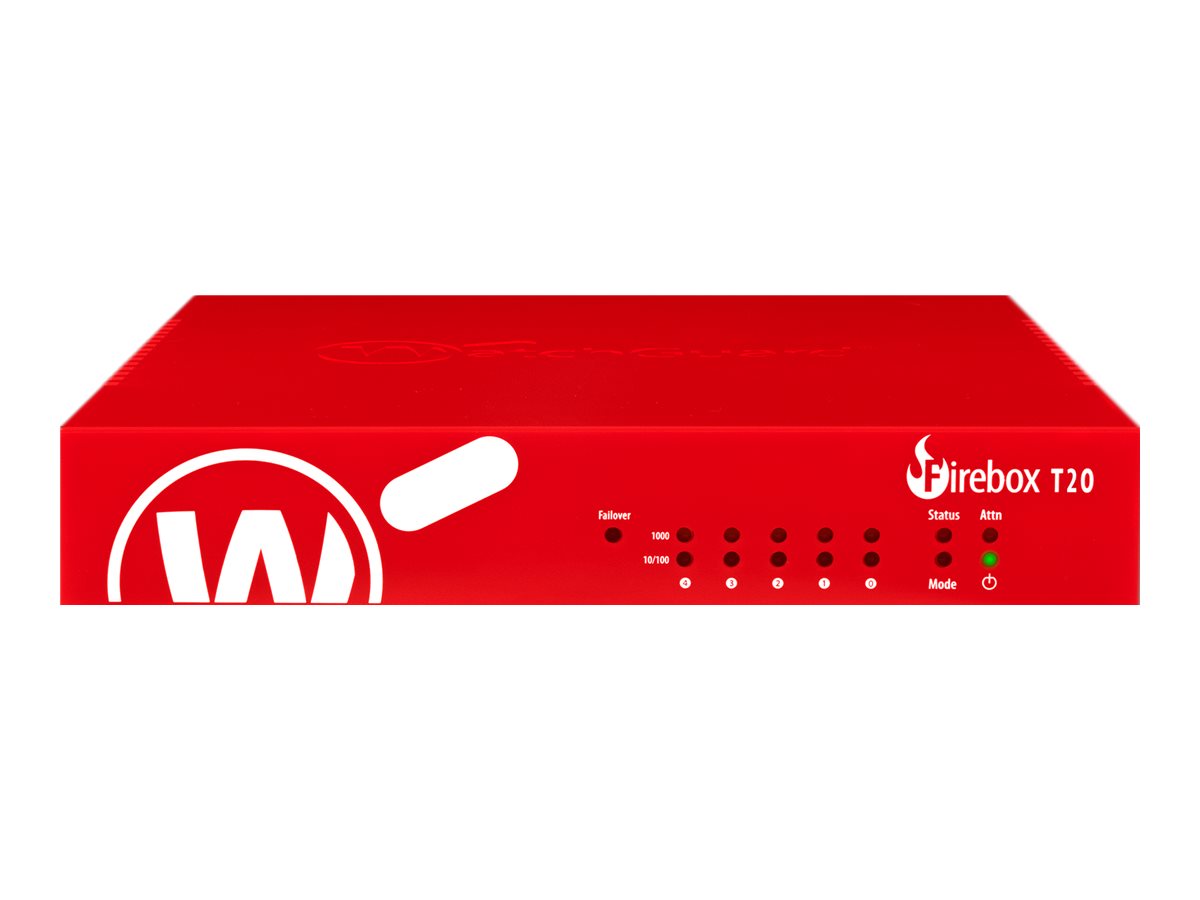 WatchGuard Firebox T20-W - Sicherheitsgerät - mit 1 Jahr Basic Security Suite - 5 Anschlüsse - GigE - Wi-Fi 5