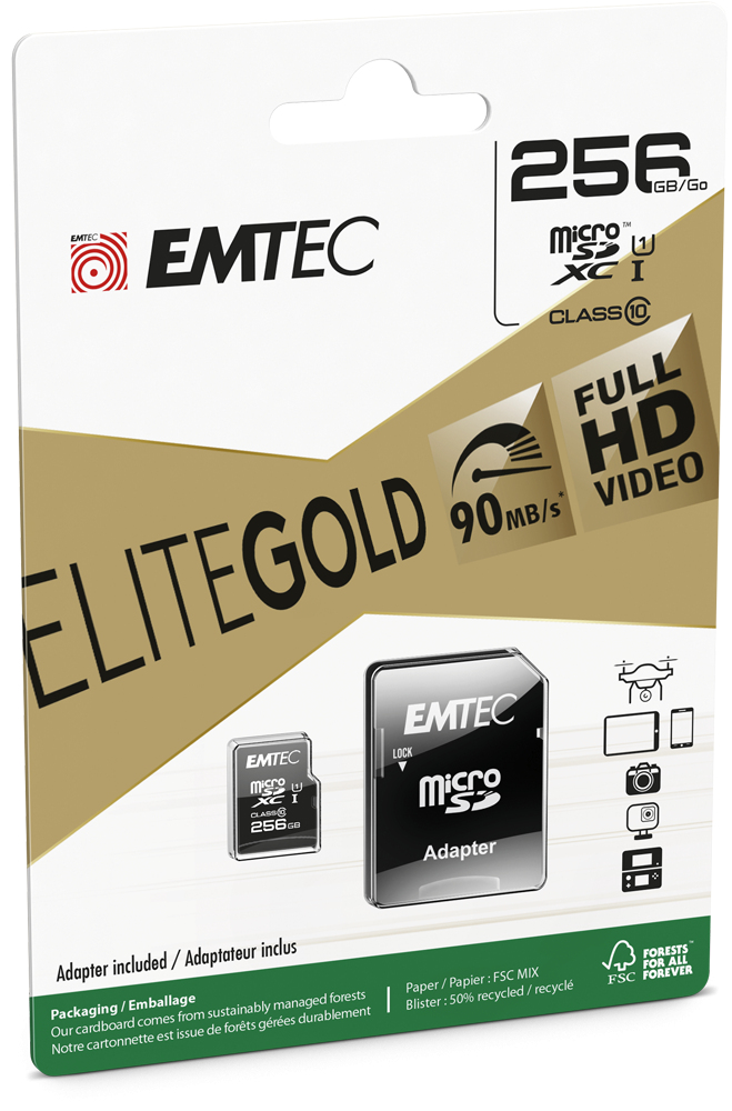 EMTEC Elite Gold - Flash-Speicherkarte (SD-Adapter inbegriffen), Ansicht 3