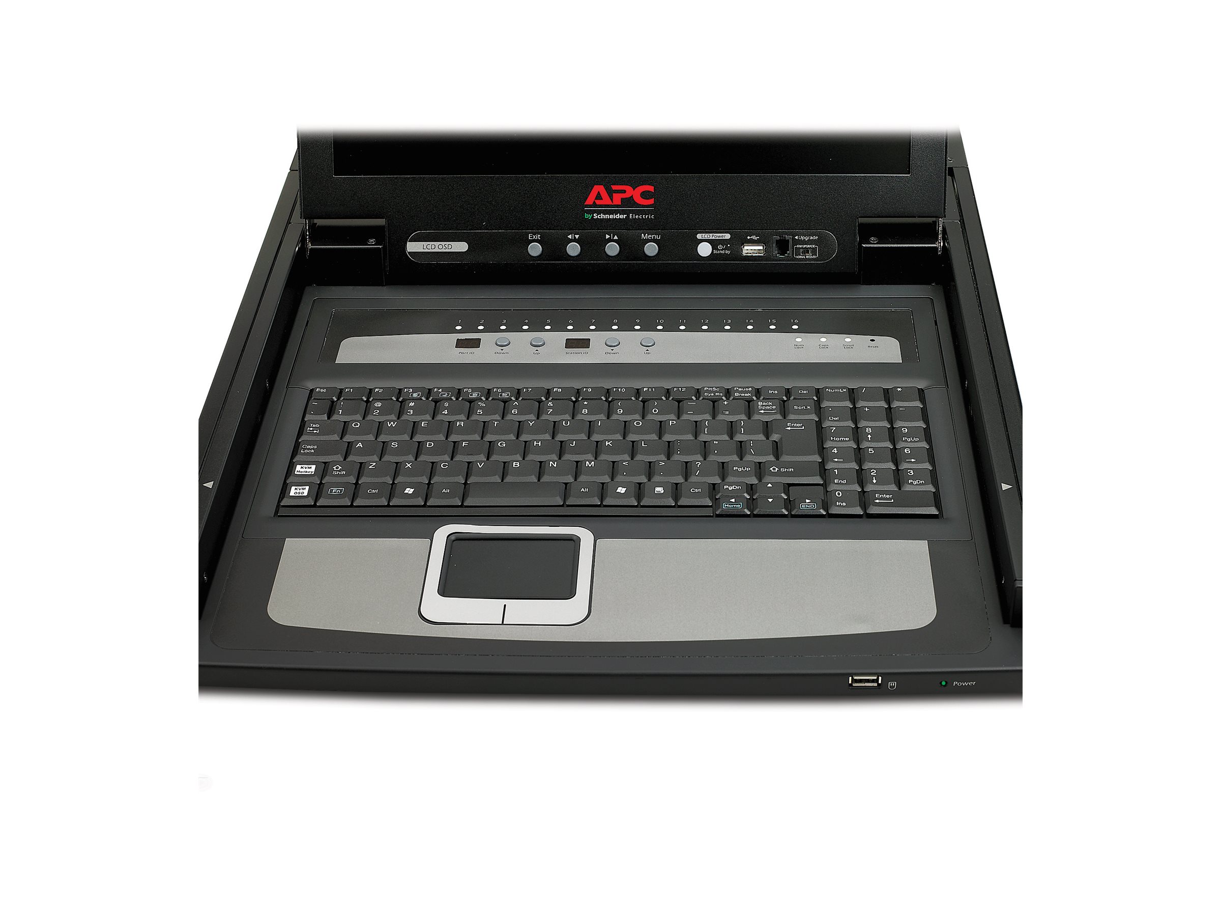 APC LCD Console - KVM-Konsole mit KVM-Switch - 16 Anschlüsse - PS/2 - 43.2 cm (17")