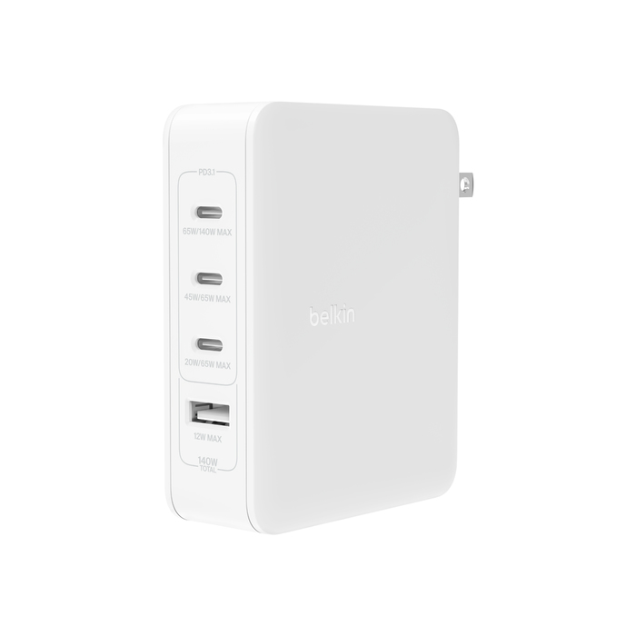 Belkin BoostCharge Pro - Netzteil - GaN-Technologie - 140 Watt - Fast Charge, Power Delivery 3.1, Ansicht 2