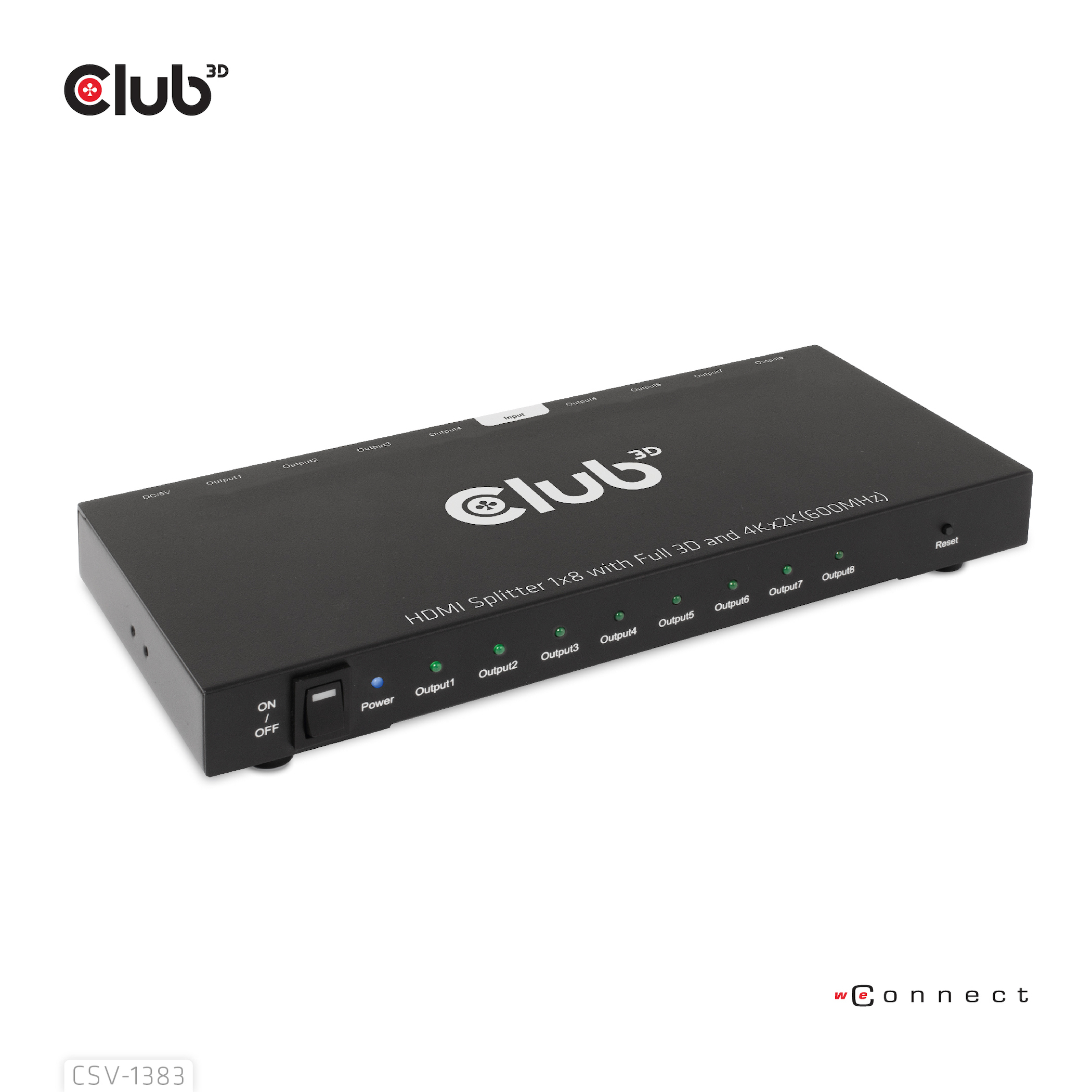 Club 3D CSV-1383 - Video-/Audio-Splitter - 8 x HDMI, Ansicht 2