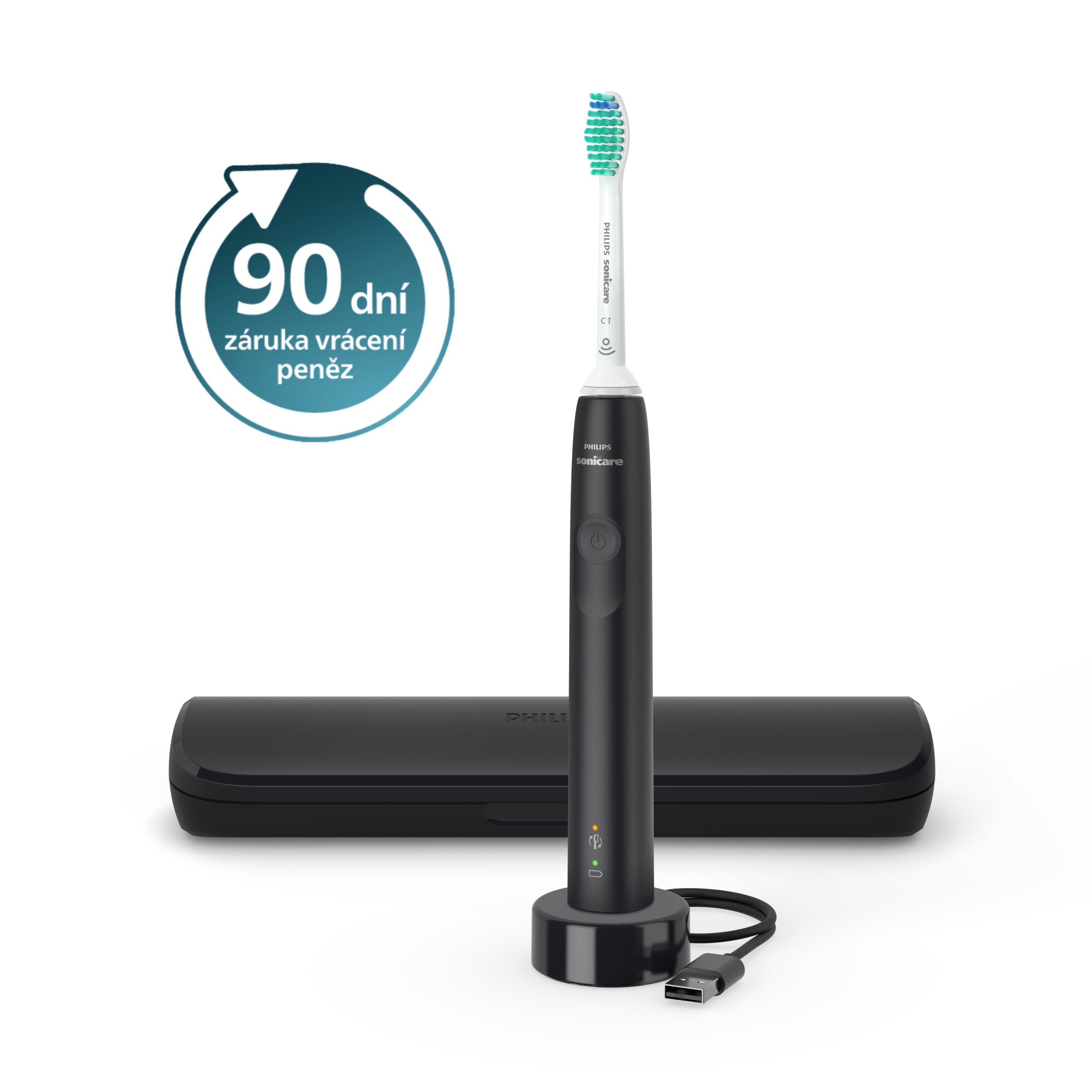 Philips Sonicare 3100 series HX3673 - Zahnbürste - schwarz, Ansicht 4