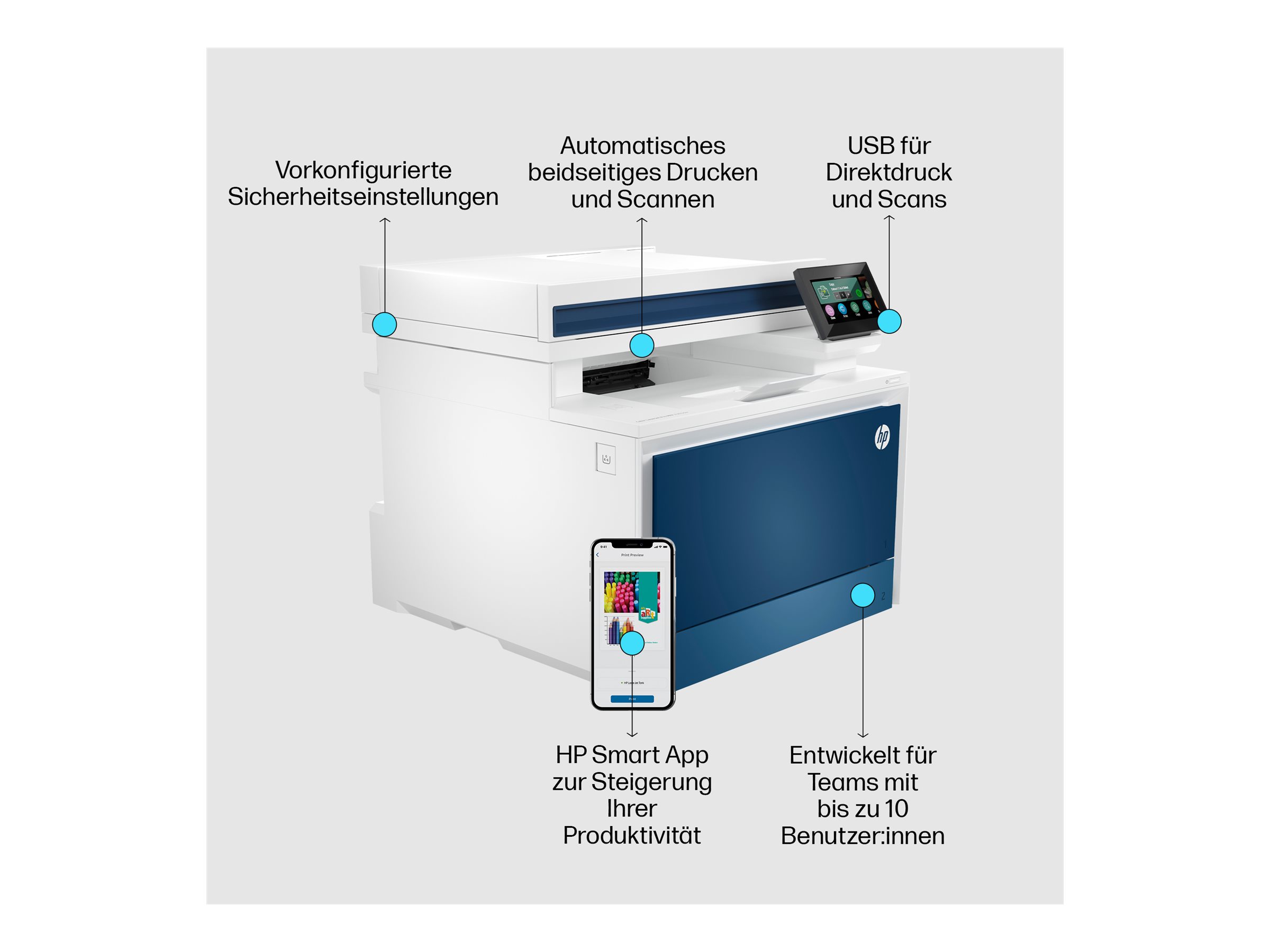 HP Color LaserJet Pro MFP 4302fdn - Multifunktionsdrucker - Farbe - Laser - Legal (216 x 356 mm)