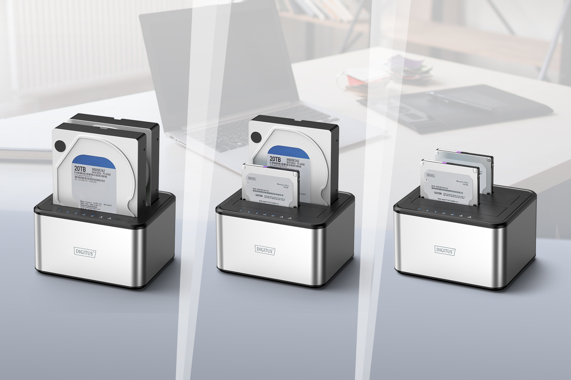 DIGITUS USB 3.0 Duale SATA HDD Dockingstation 2,5/ 3,5, Ansicht 3