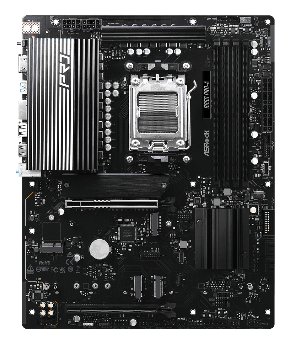 ASRock B850 Pro-A - Motherboard - ATX - Socket AM5 - AMD B850 Chipsatz - Onboard-Grafik (CPU erforderlich), Ansicht 2