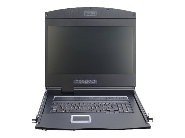 DIGITUS 19" LCD KVM Konsole, 8-Port CAT 5, deutsche Tastatur