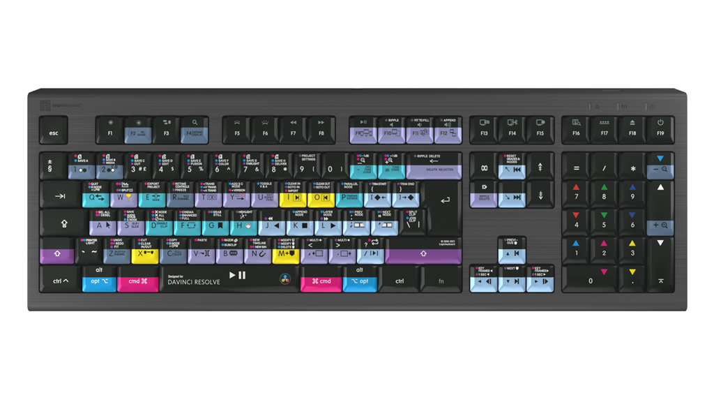 Logickeyboard DaVinci Resolve Astra 2 - Tastatur - TL: UK, QWERTY, Ansicht 2