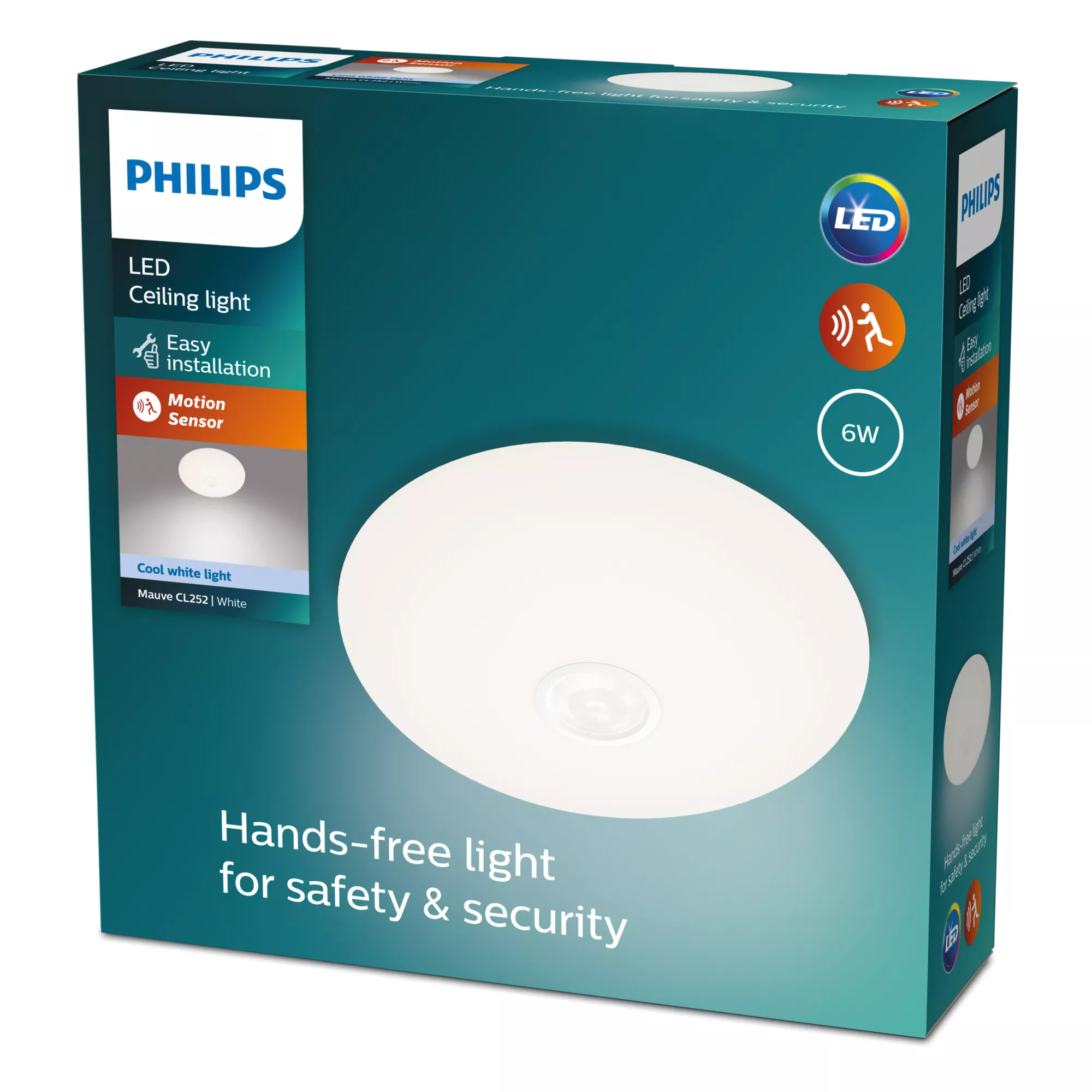 Philips Funktional Mauve Deckenleuchte - 6 W - LED - Nicht austauschbare(s) Leuchtmittel - 4000 K - 640 lm - IP20 - Weiß, Ansicht 2