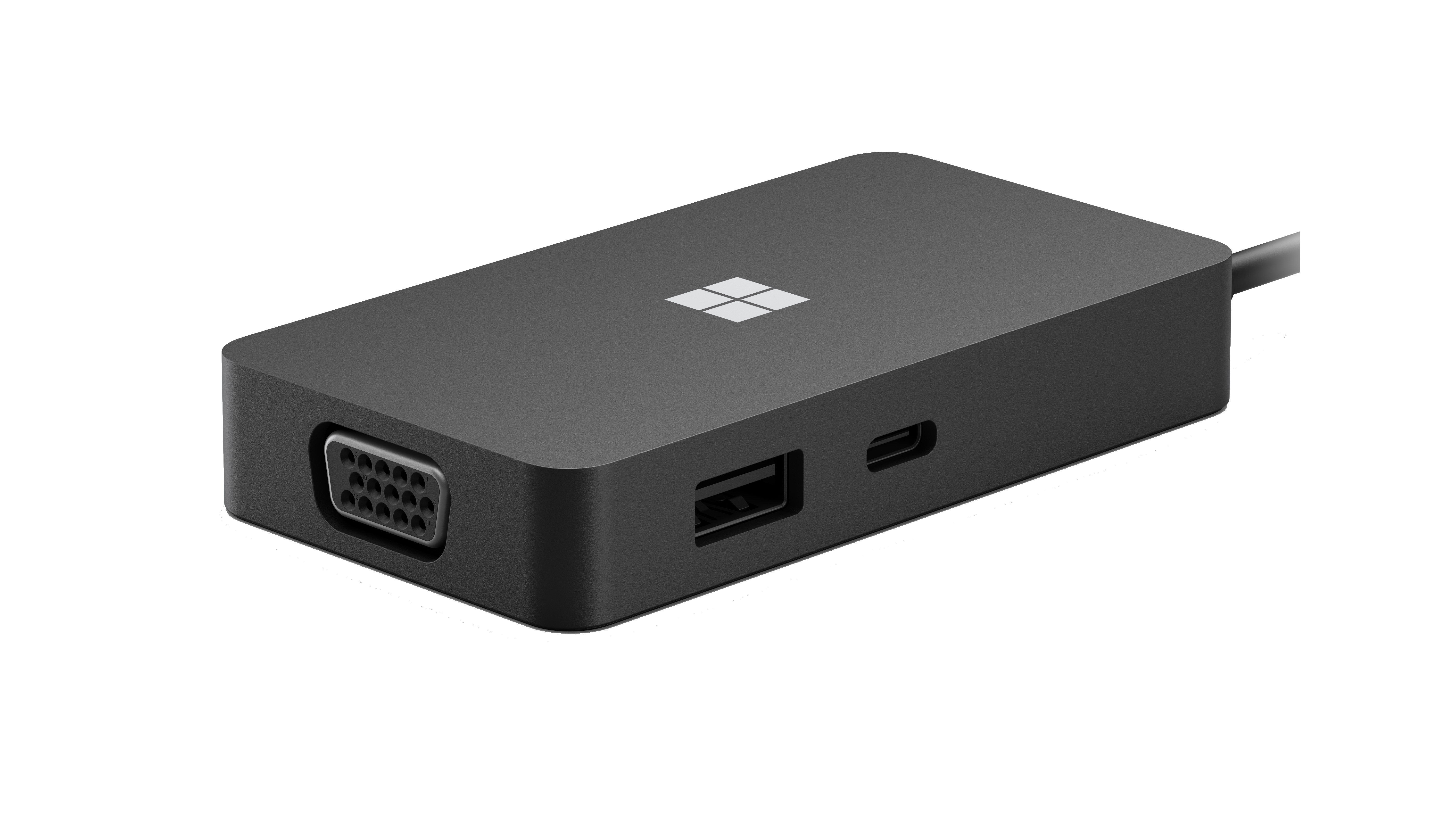 Microsoft USB-C Travel Hub Black, 3.2 Gen 2 (3.1 Gen 2), USB Typ-A, USB Typ-C, HDMI-Ausgang, VGA-Ausgang (D-Sub)