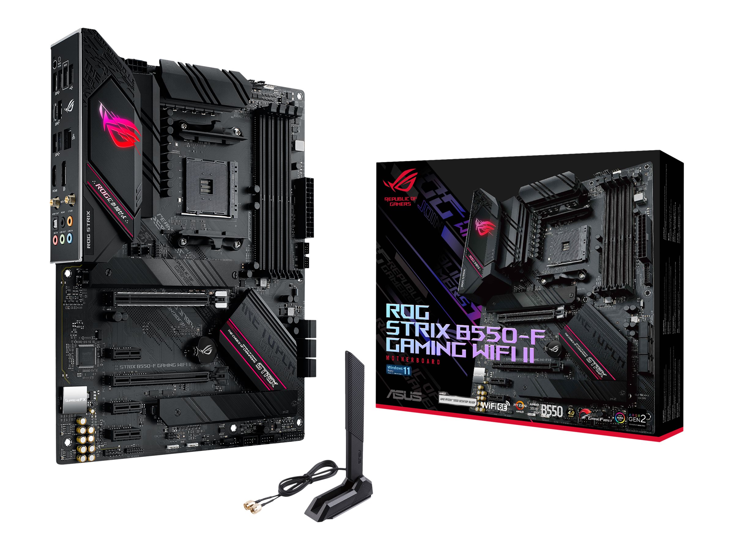 ASUS ROG STRIX B550-F GAMING WIFI II - Motherboard - ATX - Socket AM4 - AMD B550 Chipsatz - USB-C Gen2, USB 3.2 Gen 1, U