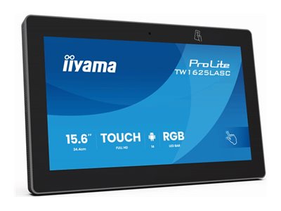 Iiyama ProLite TW1625LASC-B3PNR - Android-PC - Touchscreen-PC - 1 RK3576 / 2.2 GHz - RAM 4 GB - SSD - eMMC 32 GB - Cortex-A72 + A53 - Wi-Fi 6, Bluetooth 5.3, NFC, 1GbE - WLAN: 802.11a/b/g/n/ac/ax, Bluetooth 5.3, NFC - Android 14 - Monitor: LED 39.6 cm (15