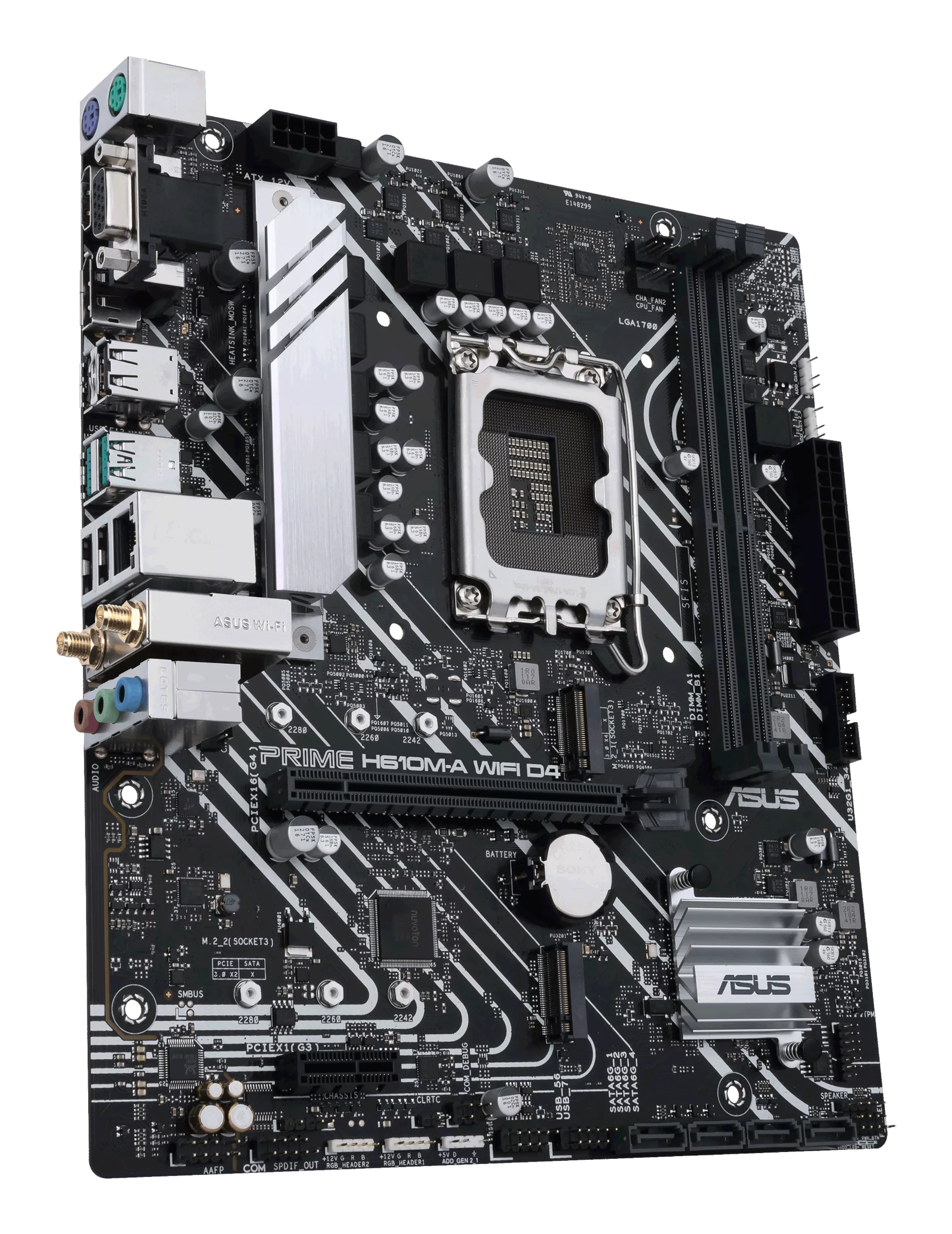 ASUS PRIME H610M-A WIFI D4 - Motherboard - micro ATX - LGA1700-Sockel - H610 Chipsatz, Ansicht 4