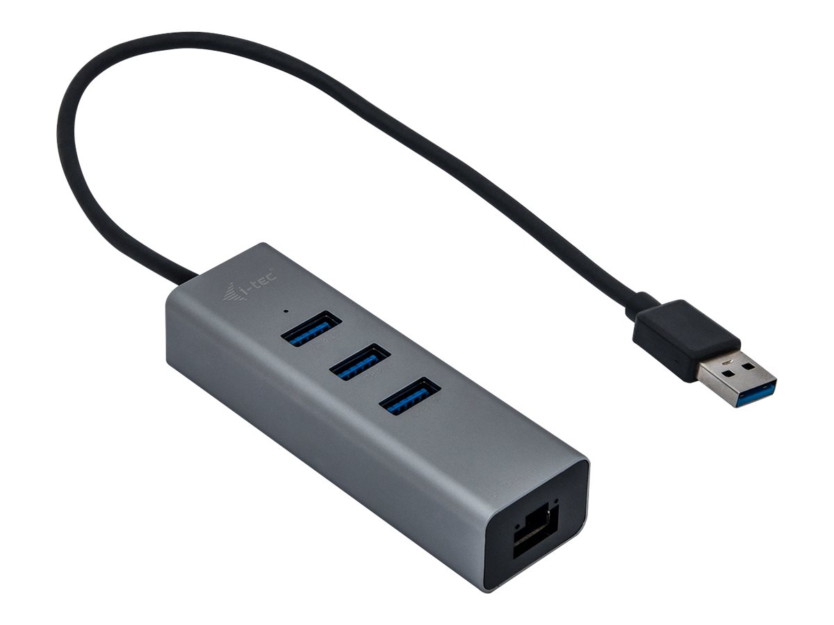 i-tec USB 3.0 Metal 3-Port - Hub - 3 x SuperSpeed USB 3.0 + 1 x 10/100/1000, Ansicht 3