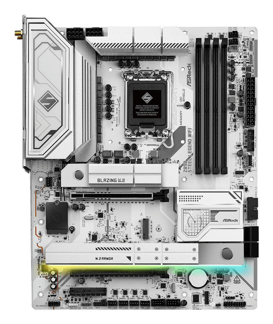 ASRock Z890 STEEL LEGENd WiFi - Motherboard - ATX - LGA1851-Sockel - Z890 Chipsatz - USB4, USB-C 3.2 Gen 2x2, Ansicht 2