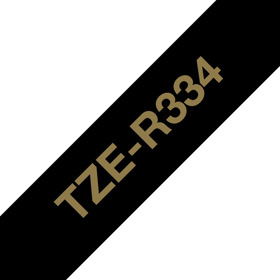 Brother TZe-R334 - Seidig - gold auf schwarz - Rolle (1,2 cm x 4 m), Ansicht 3