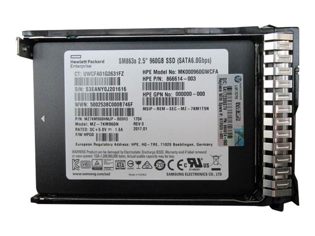 HP Enterprise 960GB SATA 6G MIXED USE SFF (2.5IN) SC DIGITALLY SIGNED FIRMWARE SSD (872520-001) -REFURB