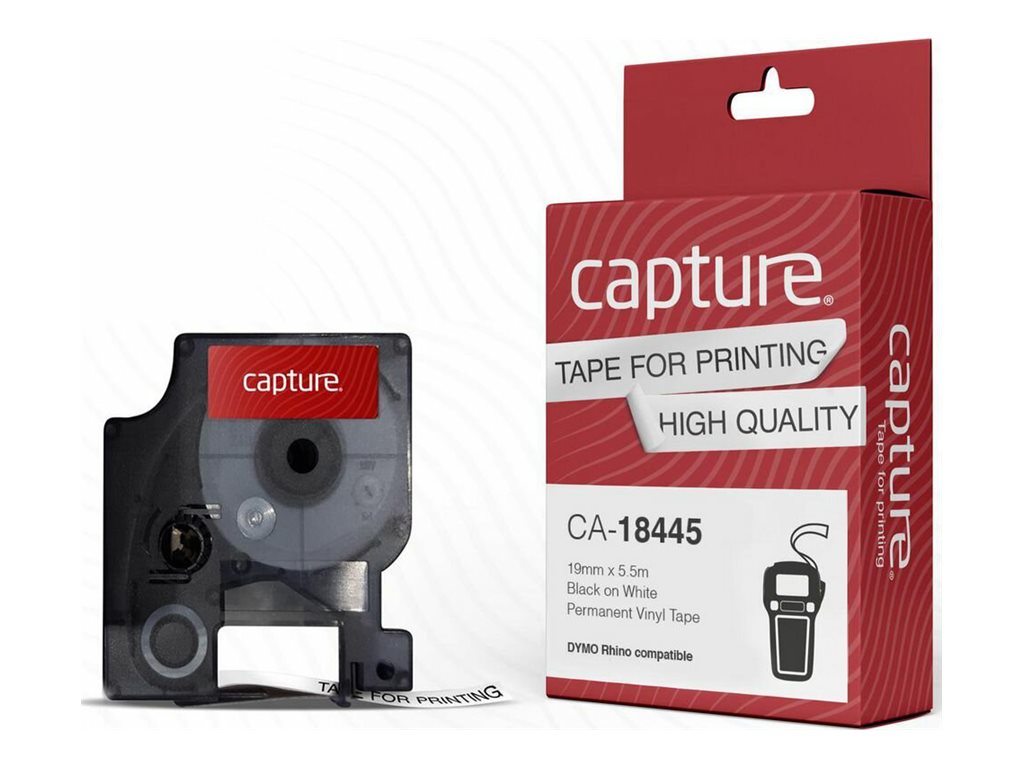 Capture CA-18445 - Schwarz auf weiss - Etikettenrolle - Schwarz - Weiß - Vinyl - 1,9 cm - 5,5 m, Ansicht 2