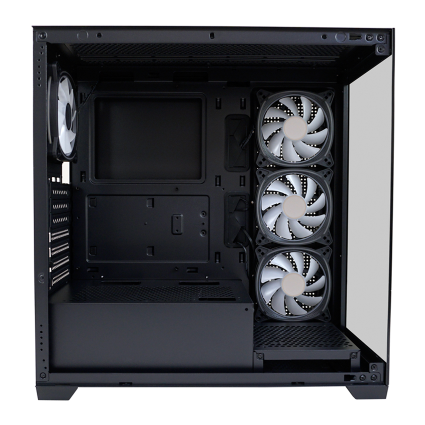 LC-Power Gehäuse MidiTower 715B black USB3.2/Audio o.Netzteil SEAMLESS_X, Ansicht 3