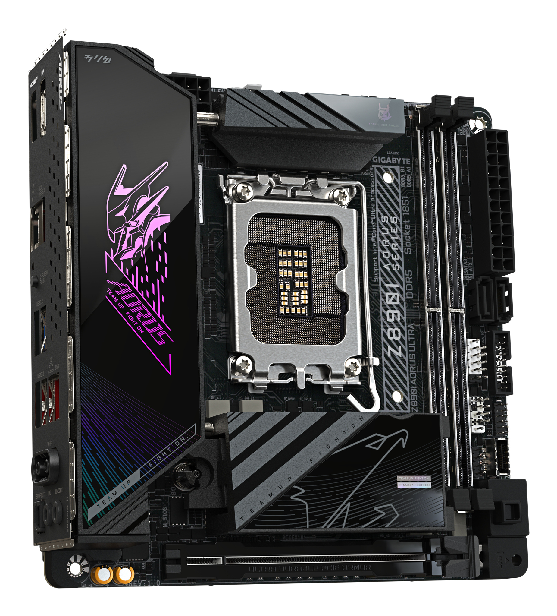 Gigabyte AORUS Z890I ULTRA - Motherboard - micro ATX - LGA1851-Sockel - Z890 Chipsatz - USB4, USB-C 3.2 Gen2, USB 3.2, Ansicht 4