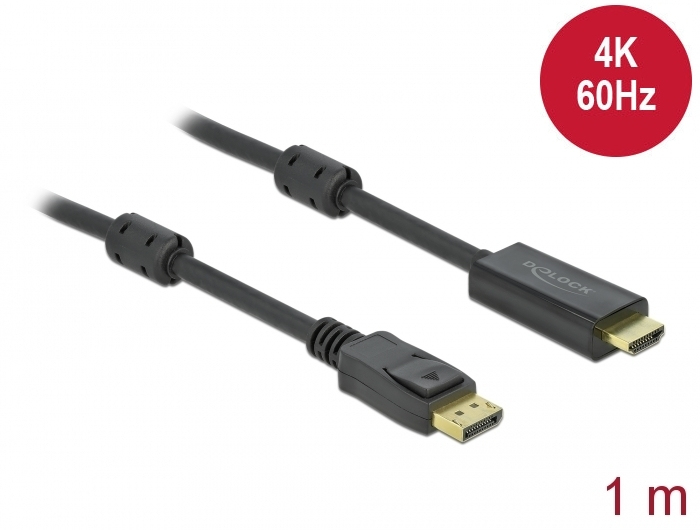 Delock Adapterkabel - DisplayPort männlich Verriegelung zu HDMI männlich - 1 m, Ansicht 2