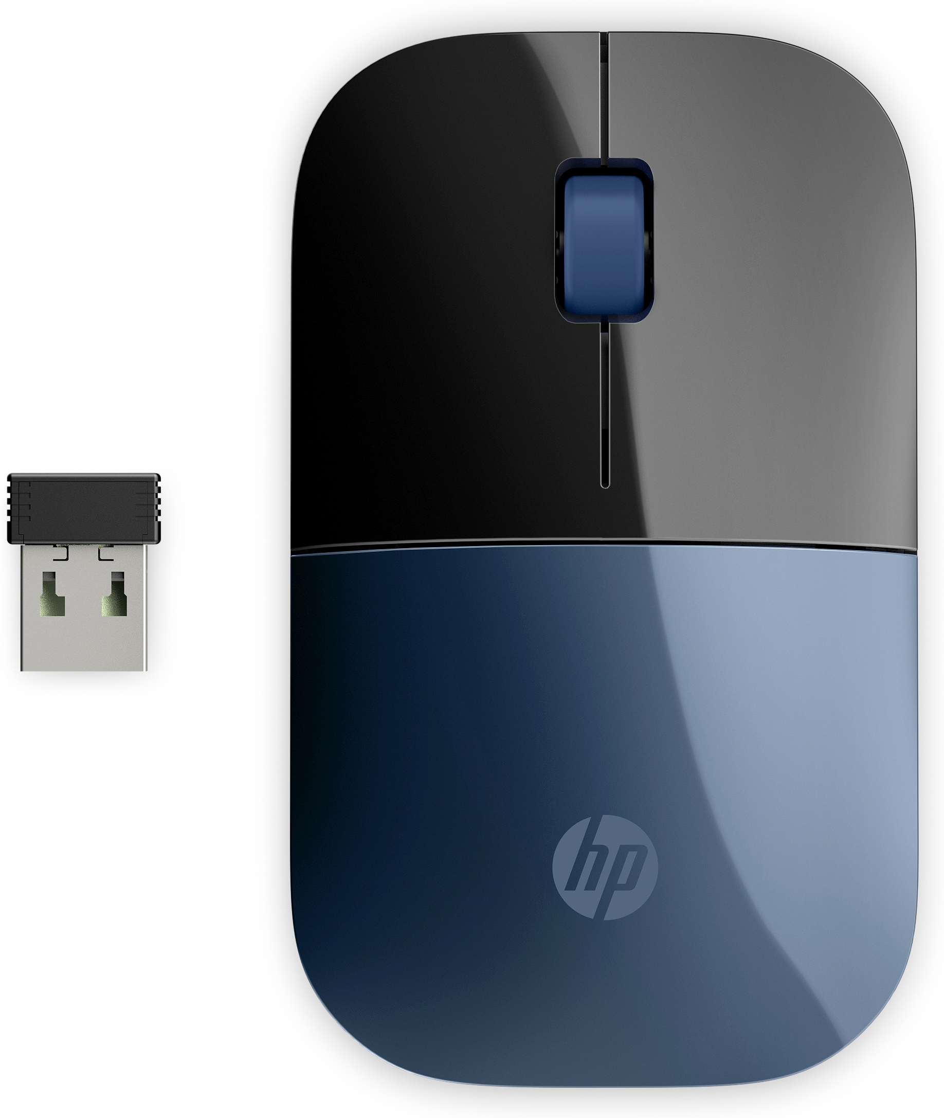 HP Z3700 Wireless-Maus, Blau, Beidhändig, Optisch, RF Wireless, 1200 DPI, Schwarz, Blau