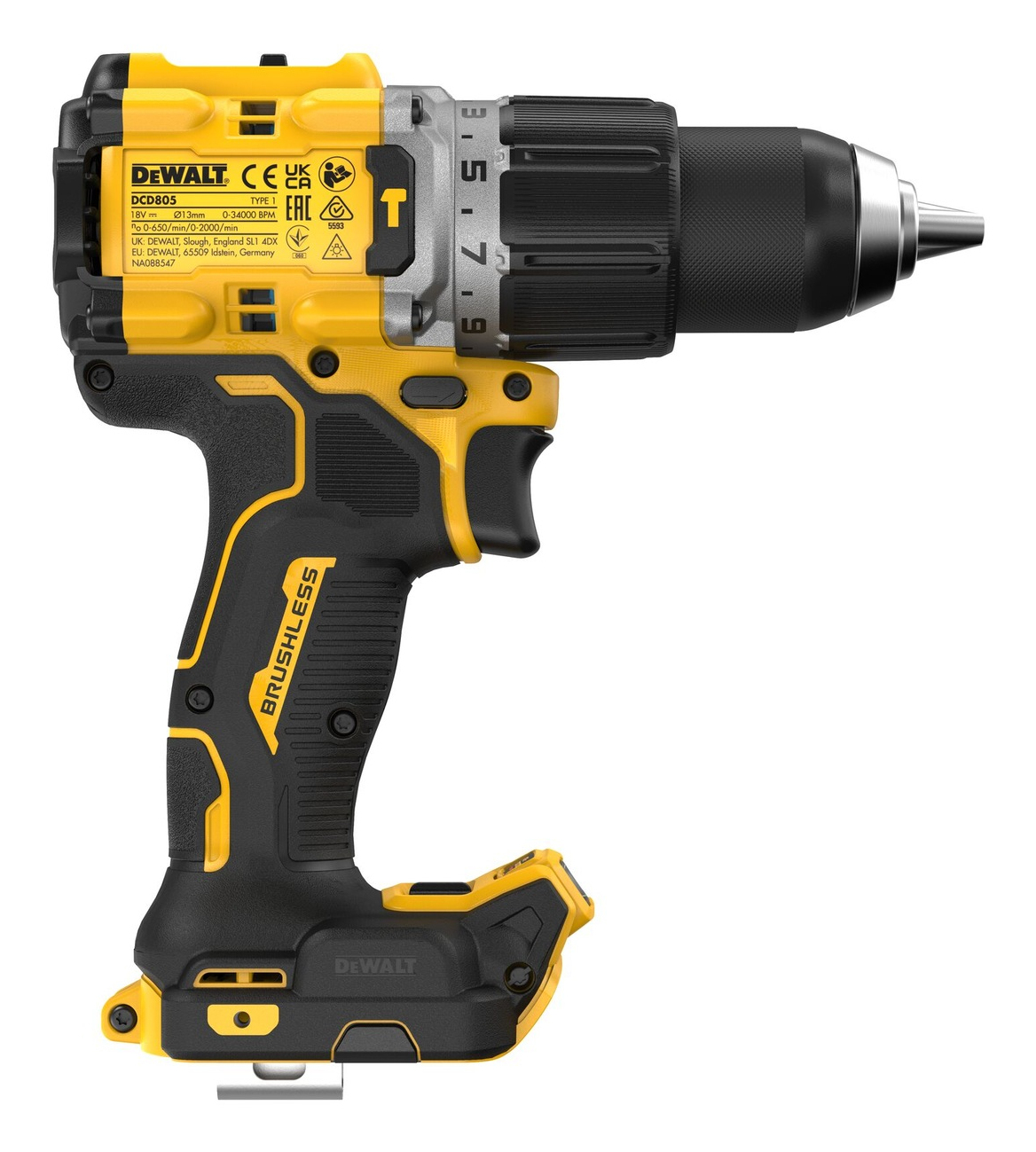 DeWalt DCD805NT Akku-Schlagbohrschrauber solo inkl. Koffer, Ansicht 4
