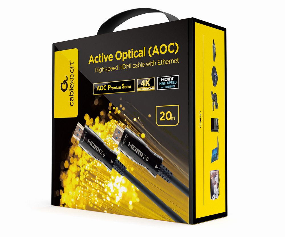 Gembird Cablexpert - HDMI-Kabel mit Ethernet - HDMI männlich zu HDMI männlich - 20 m - Active Optical Cable (AOC), Ansicht 2