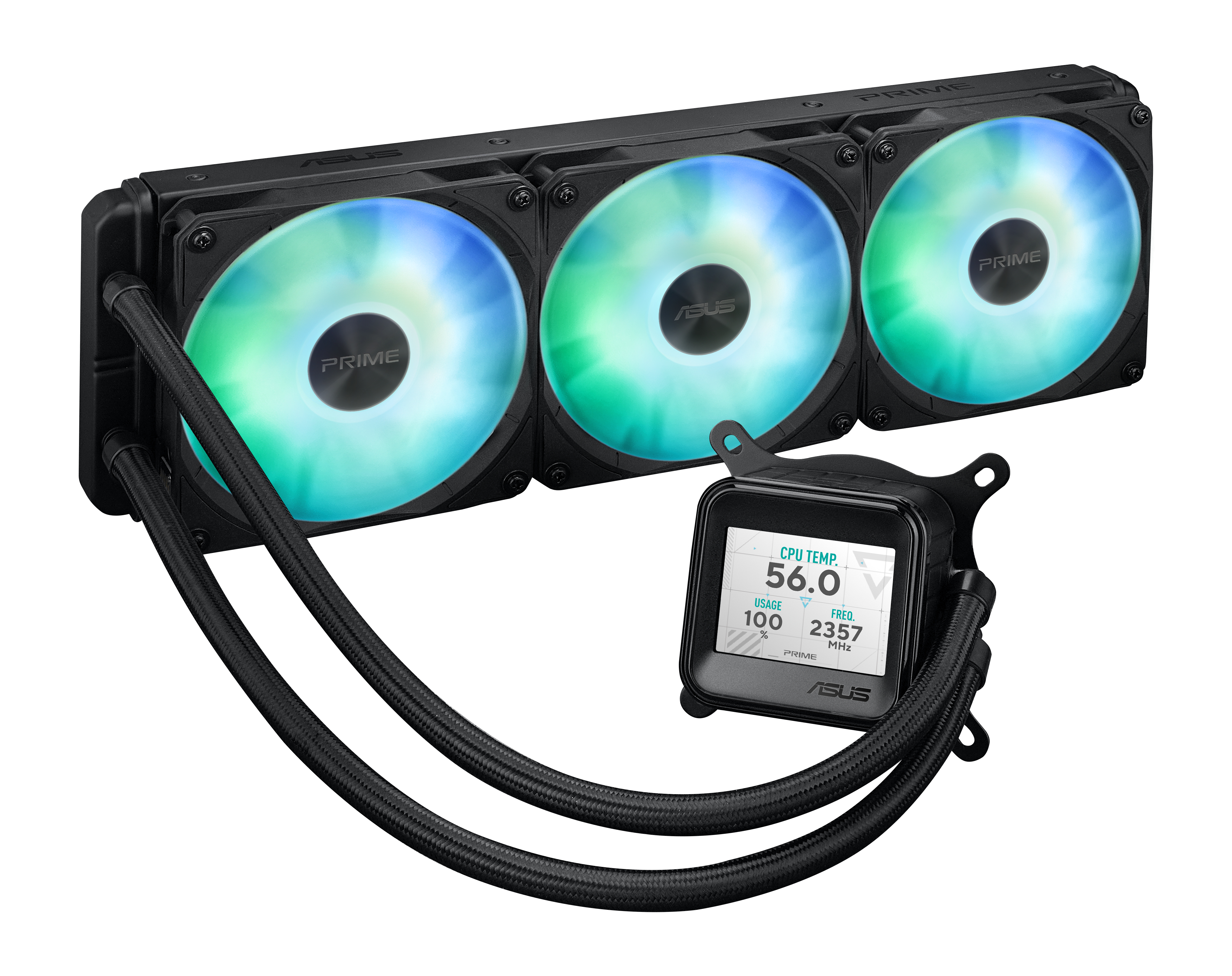 ASUS Prime LC 360 ARGB - Prozessor-Flüssigkeitskühlsystem - Kühlergröße: 360 mm (für: AM4, AM5, LGA1700, LGA1200, etc.), Ansicht 4