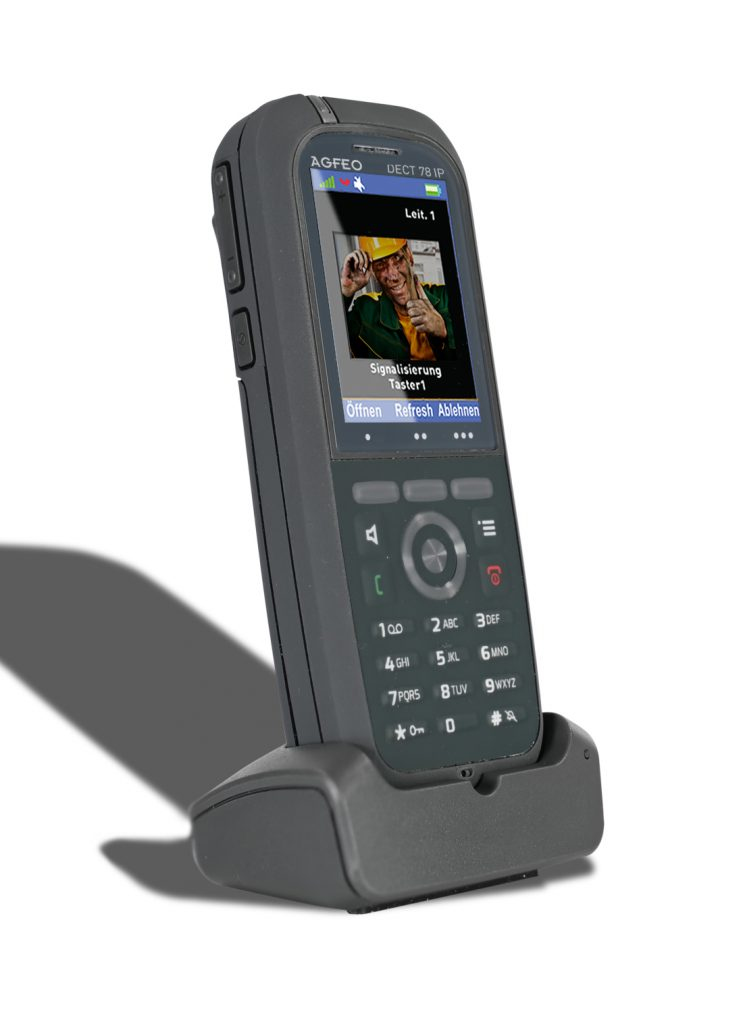 AGFEO DECT 78 IP - IP-Telefon - Grau - Kabelloses Mobilteil - Tisch/Bank - IP65 - 249 Eintragungen, Ansicht 2