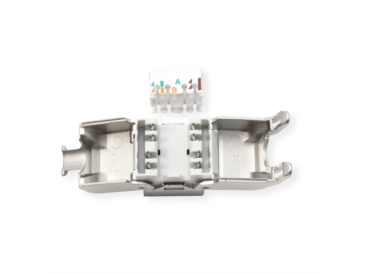 ROLINE Keystone Kat6A/Kl.EA RJ45 geschirmt werkzeuglos silberf., Ansicht 3