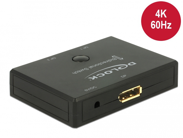 Delock Displayport 2 - 1 Switch bidirectional 4K 60 Hz, Ansicht 4