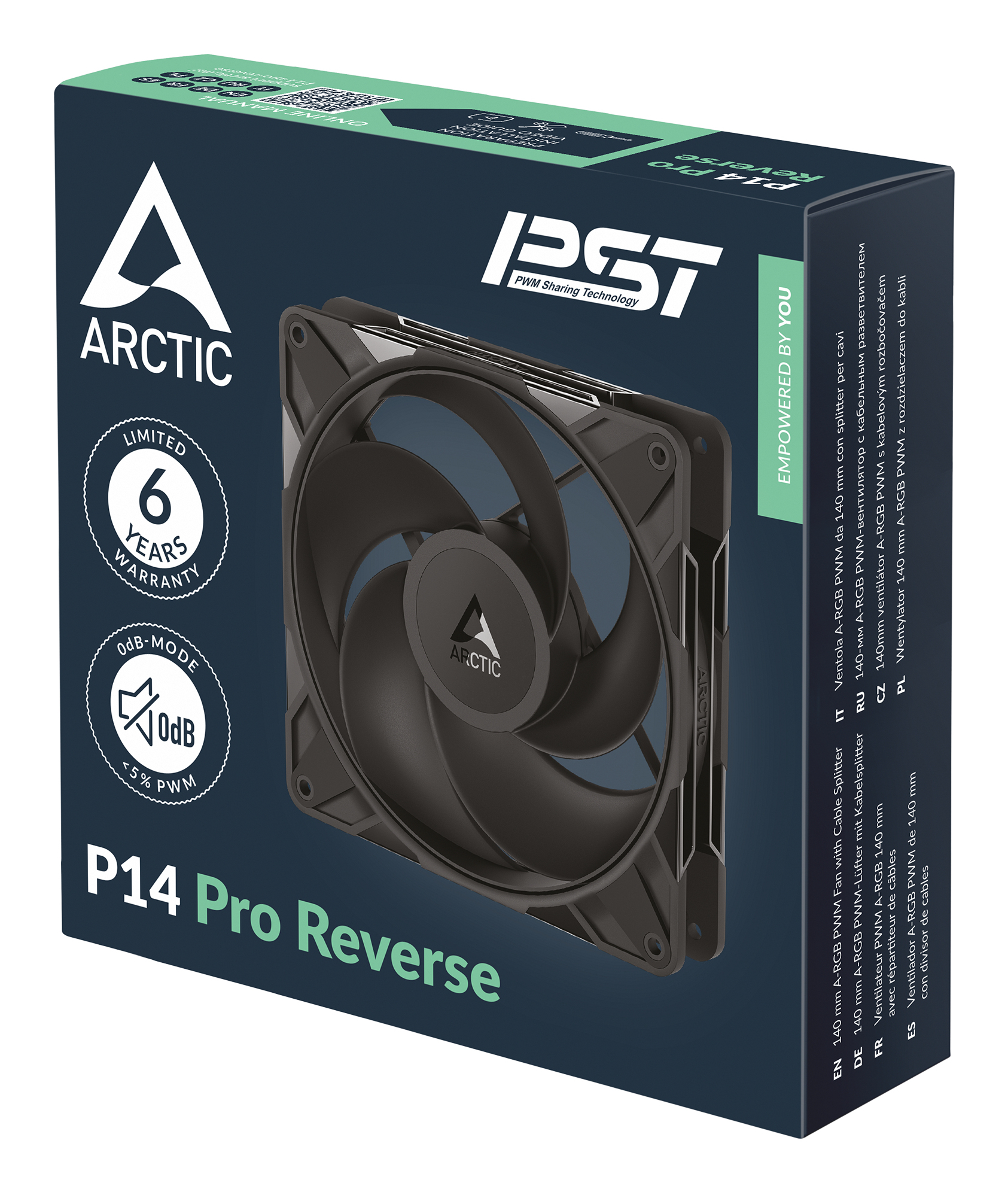 Arctic P14 Pro Reverse Gehäuseluefter 140mm PWM black - Gehäuse-Lüfter - 2.650 rpm, Ansicht 2