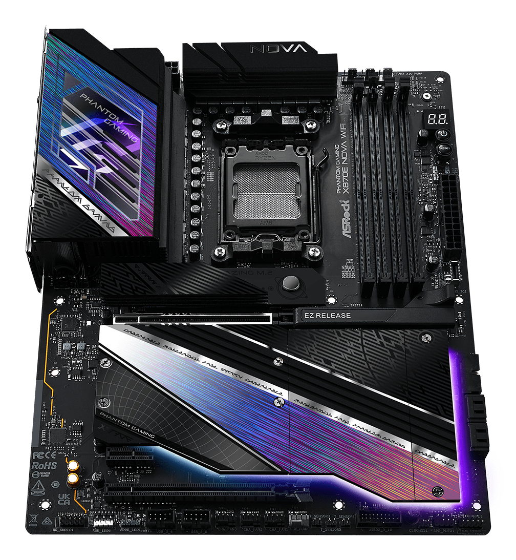 ASRock Phantom Gaming X870E NOVA WiFi - Motherboard - ATX - Socket AM5 - AMD X870E Chipsatz - USB4, USB 3.2 Gen 1, Ansicht 4