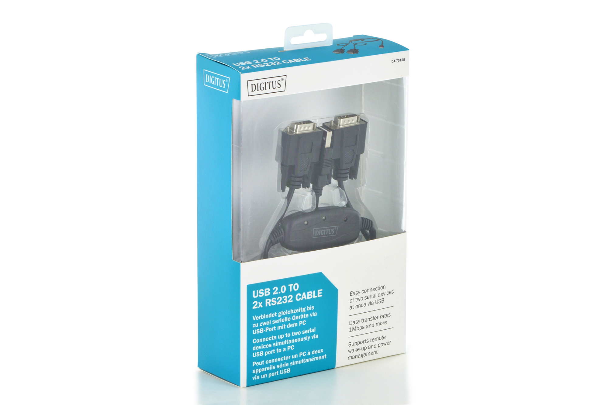 DIGITUS USB 2.0 zu 2x RS232-Kabel, Ansicht 3