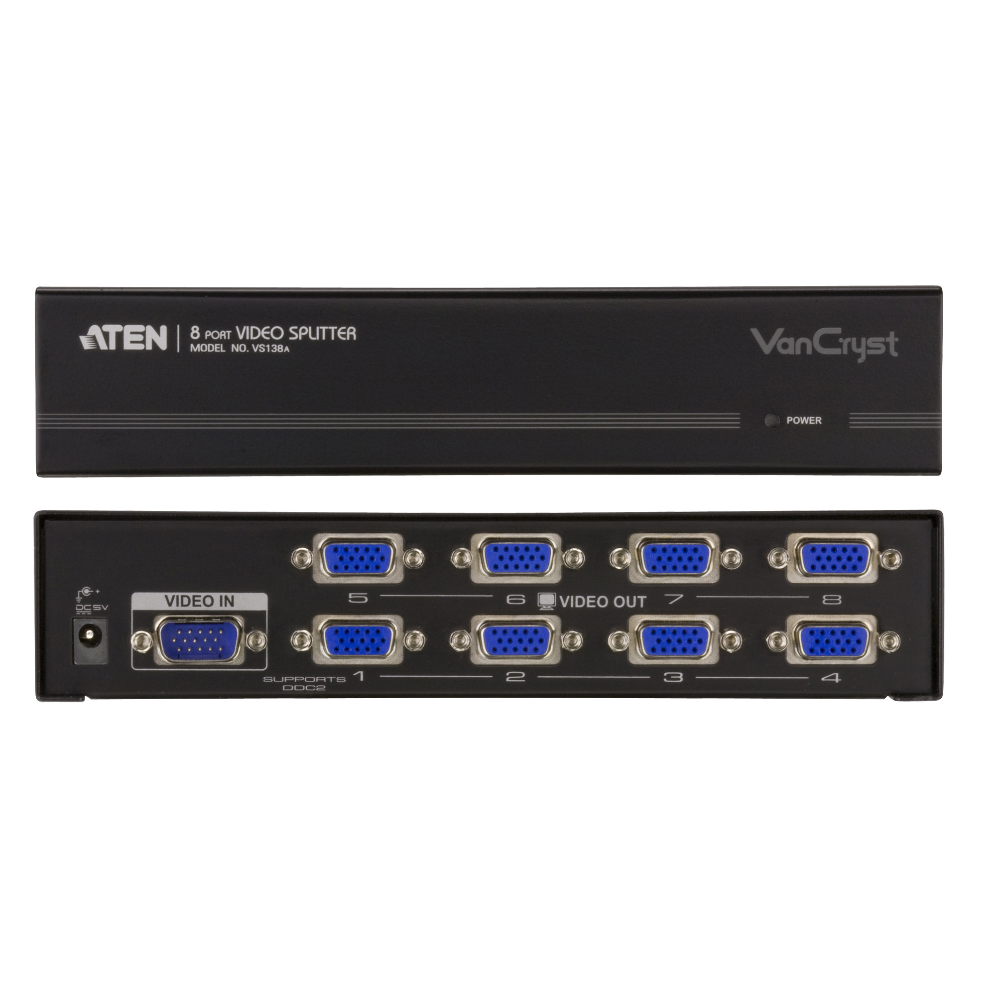 ATEN VS138A - Video-Verteiler - 8 x VGA - Desktop