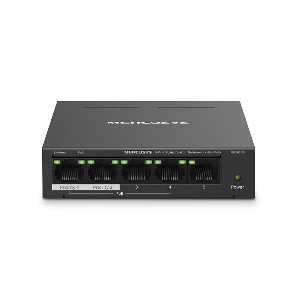 TP-LINK MS105GP - Gigabit Ethernet (10/100/1000) - Vollduplex - Power over Ethernet (PoE) - Wandmontage, Ansicht 2